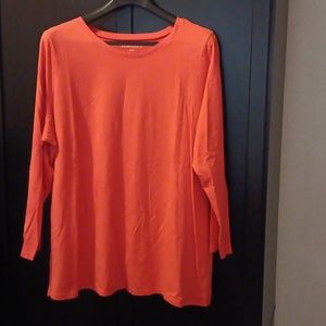ROAMAN'S Women's Orange Long Sleeve Shirt Size 22/24 1X